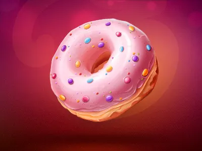 Donut blur bokeh caramel cream dof donut food glamour illustration shadow shine sweet syrup texture