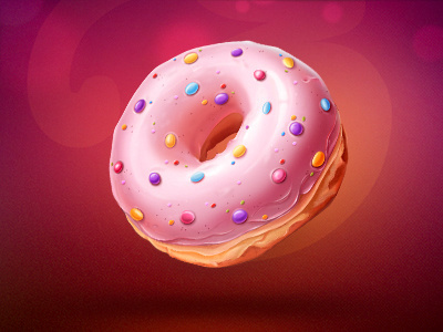 Donut blur bokeh caramel cream dof donut food glamour illustration shadow shine sweet syrup texture