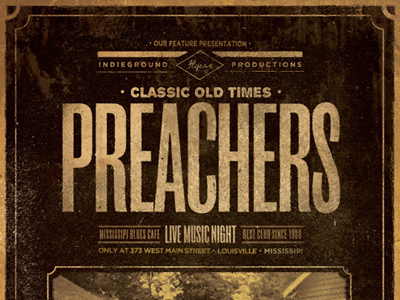 Vintage Poster Vol. 2 concert flyer gig music old poster psd retro template vintage