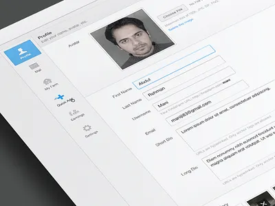 Admin Main admin mail chat check box drafts earnings email facebook icons inbox login messages navigation pakistan profile quick add register search sent items side bar signup social textured twitter ui button ui design