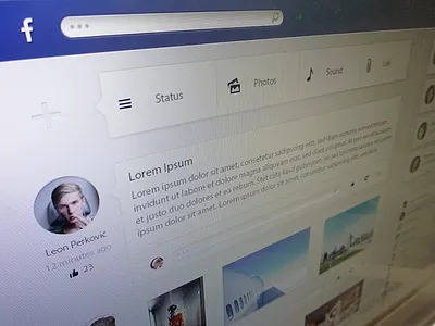 Facebook Redesign facebook photoshop redesign simple ui