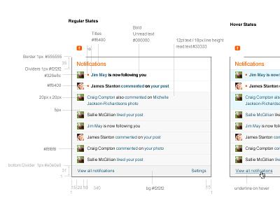 Styleguide Menu States interactions layout specs styleguide