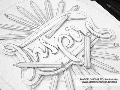 Inspire design drawing illustration lettering pencils sketch sketchbook type typography