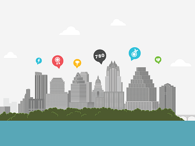 higi "Looking to Score?" Austin Skyline austin austin skyline conference gamification health higi illustration skyline sxsw wellness