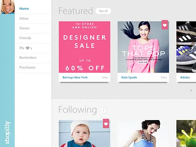 Shopilly - Home clothes fashion featured feed following grid heart inbox like shopilly shopping