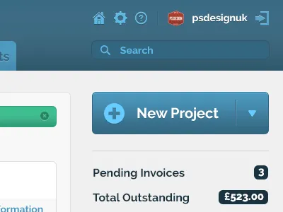 Client App Dashboard admin app blue client green icons invoice web