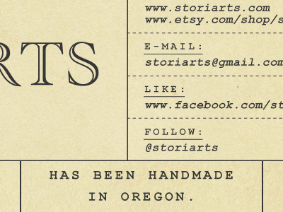 Storiarts Bookmark bookmark card courier dashes rules typography