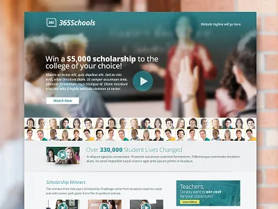 365Schools academics contest education giveaway green landing page scholarship school students video website
