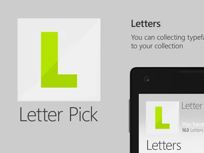 Letter Pick app letter mobile typeface ui windows phone