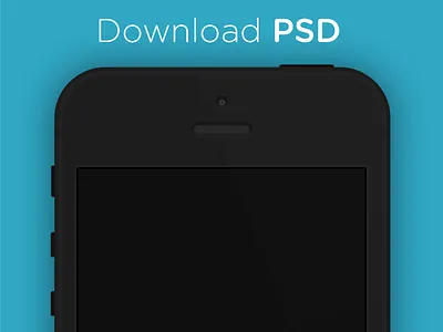 Flat iPhone 5 Black & White - PSD 5 black design flat iphone minimalistic mockup template ui white