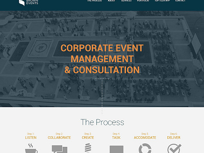 Sara Brown Events site almost flat homepage visual design website