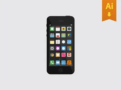 iPhone Freebie ai apple design download free freebie icons ios iphone minimal mock mockup ui up