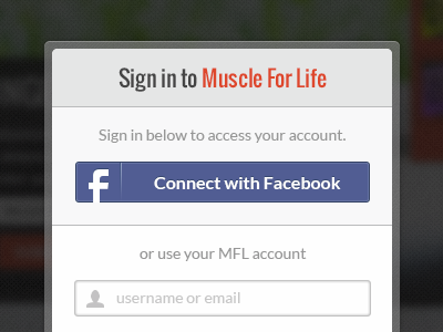 Login Screen with Facebook connect ajax blur chrome css3 facebook facebook connect html login loginscreen web webdesign