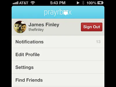 Prayrbox New Account Screen comments iphone mobile prayer prayrbox social