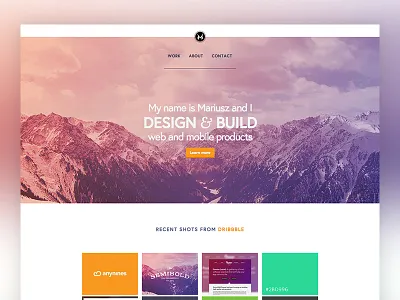 Mariusz (beta) big photo large photo portfolio typography web web design