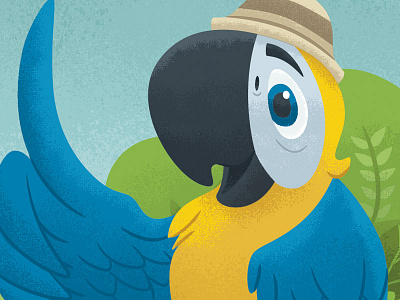 Parrot 2 children editorial illustration jungle kids magazine parrot water