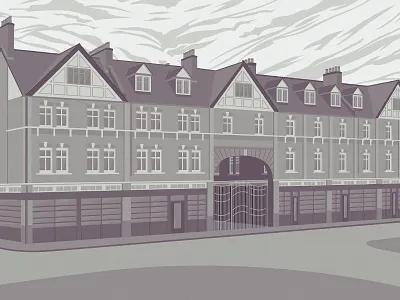 Spitalfields Market background digital illustration landscape london scene