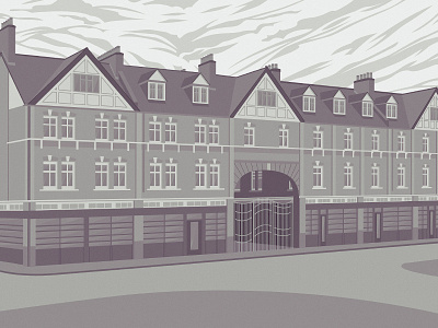Spitalfields Market background digital illustration landscape london scene