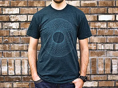 Inkefx - Spirograph american apparel black aqua inkefx lines spirograph teal tshirt