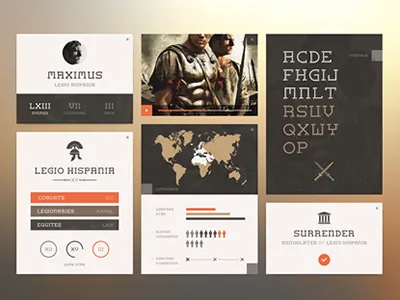 Flat Roman Typeface Ui app application army clean flat identity interface layout minimal roman typeface ui ux web widget