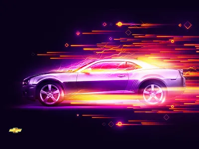 Chevrolet art car chevrolet colorful digital art illustration photoshop racing self promotion speed velocity work