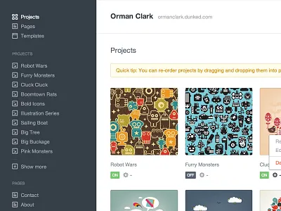 Projects Overview app icons retina ui ux