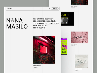 Portfolio Website For a Graphic Designer clean freelance grid layout minimal portfolio type typography ui ui design uxui whitespace