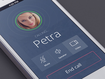 Call screen app calling flat ui