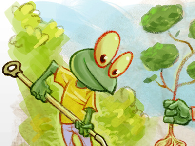 Sapo.pt Logo illustration about International Day of Forests cartoon illustration logo