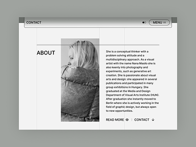 Portfolio Website For a Graphic Designer about clean contact freelance grid layout minimal photography portfolio read more type typography ui ui design
