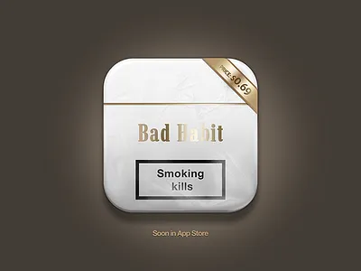 Quit Smoking iPhone App app apple application brown cigarettes gold icon ios ios icon iphone iphone app pack quit smoking white