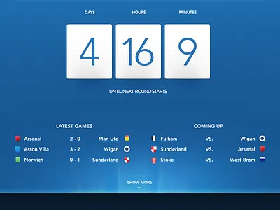 Countdown - WIP blue countdown football light shields soccer sports teams