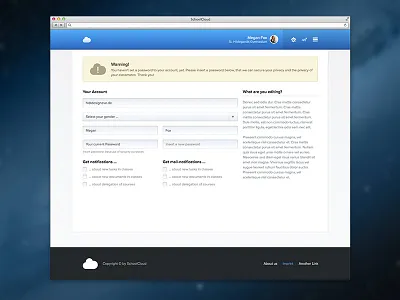 Seminary Settings app blue cloud field flat input ipad iphone mac osx schoolcloud settings ui ux