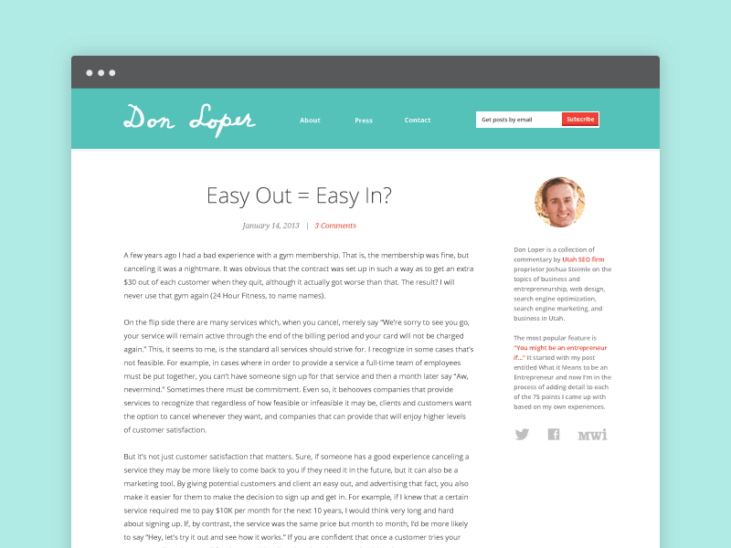 Don Loper Responsive Blog blog responsive teal
