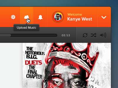 Grooveshark (Re-design freebie) coming soon free freebie grooveshark music orange psd re design ui upcoming
