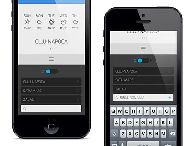 Weather App - Options app blue flat iphone options weather