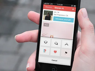Photo Actions faces flag icons ios like love menu photo profile