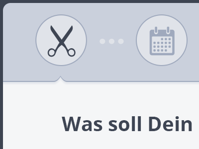 Cutterslounge Mobile Client arrow blue calendar cutters dots icon lounge mobile sizzers svg