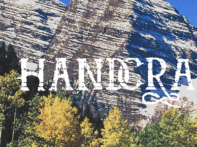 Handcrafted hipster lettering mountain retro rough typography vintage