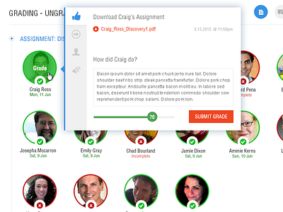 LMS - Grading Modal admin interface lms ui web web interface
