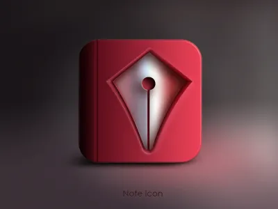 Notebooklogo app apple black china diary icon ios iphone liushui logo metal note note book notebook pen red ui