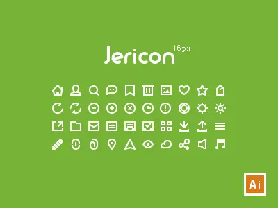Jericon Mini 16px V1 16px ai freebie glyph icons minimal resource