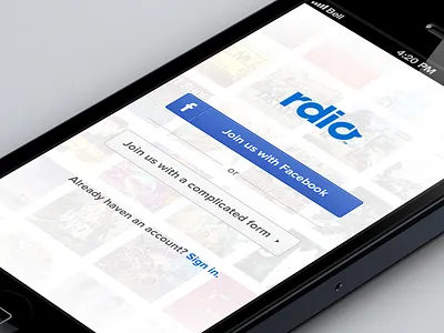 Login Screen facebook ios iphone login mobil ui