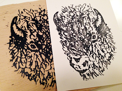 Bison Block Print bison block print buffalo wood woodblock
