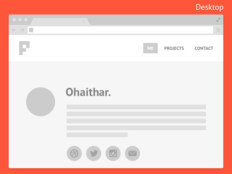 Wireframes for the new portfolio site