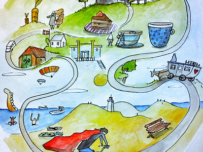 Tiny Community handdrawn illustration texture