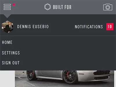 Menu Options iphone mobile ui