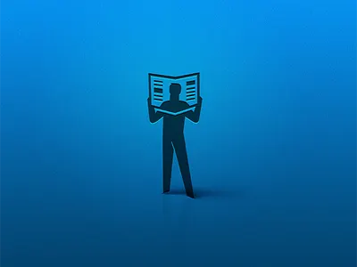 Icon reading news man news read