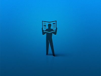 Icon reading news man news read