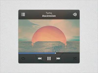 Player Widget 15px album artwork audio black blue controls cover freebie icons matte media music play playback player psd psddd smooth song tycho widget window
